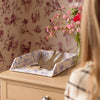 Featuring a Delft Toile De Jouy blue and white letter paper tray.