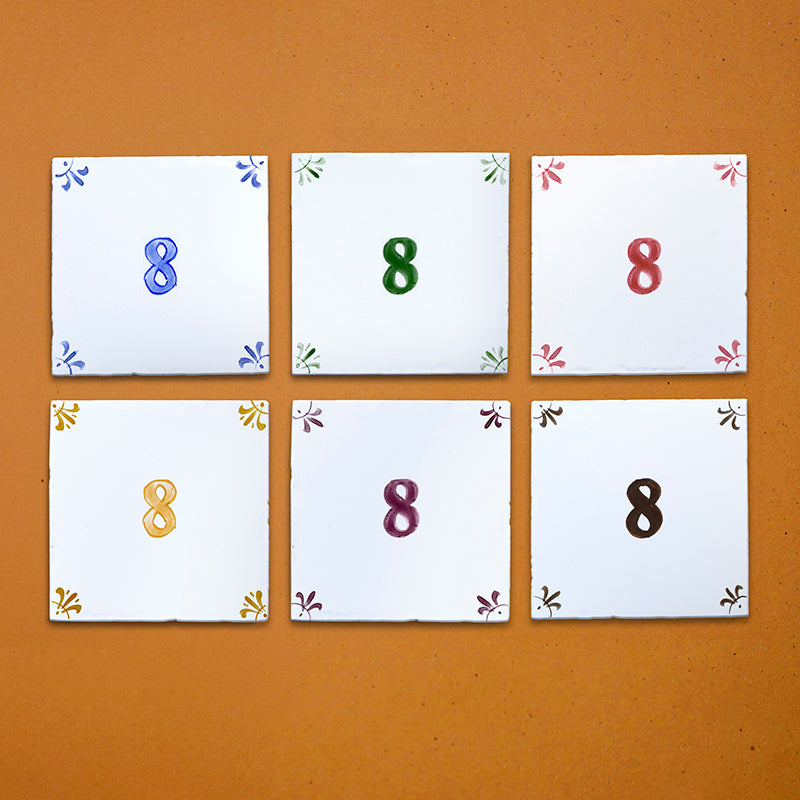 Number 8 Delft Tile