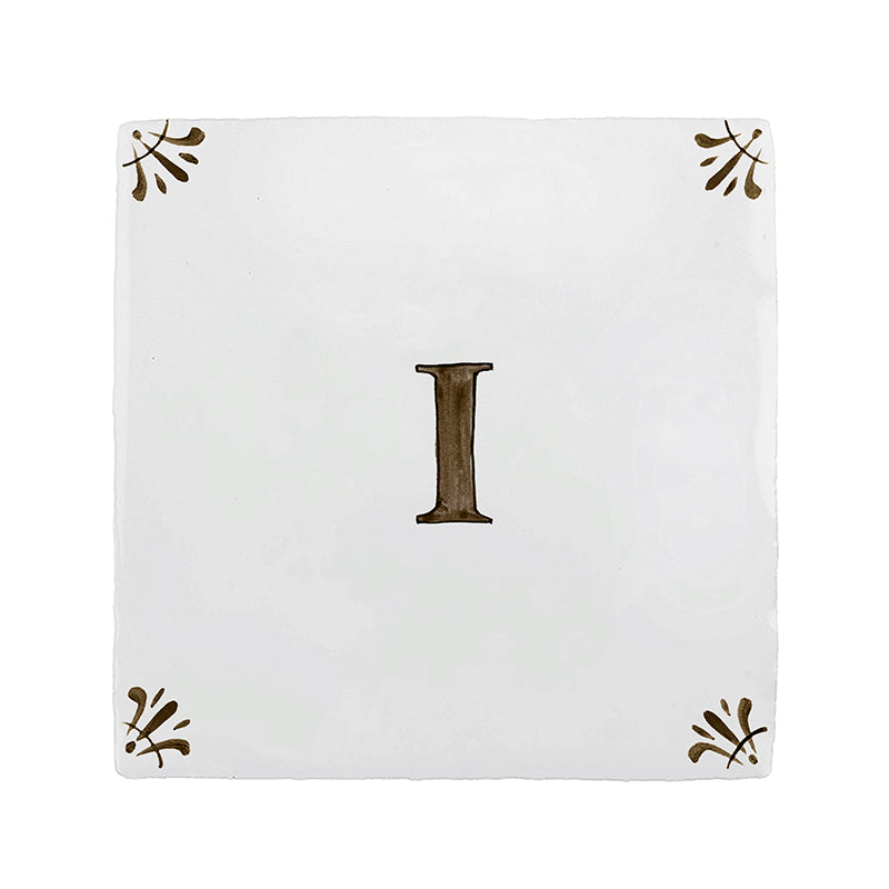 Alphabet I Delft Tile