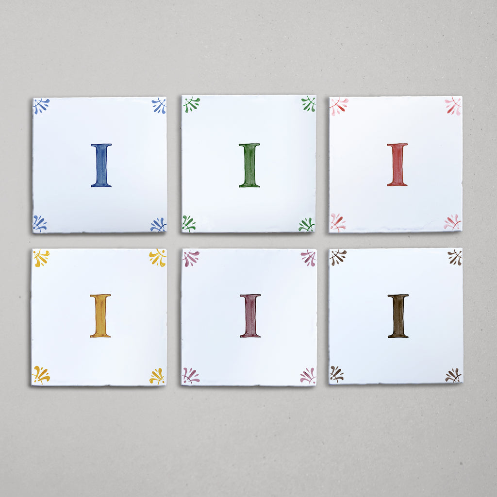 Alphabet I Delft Tile