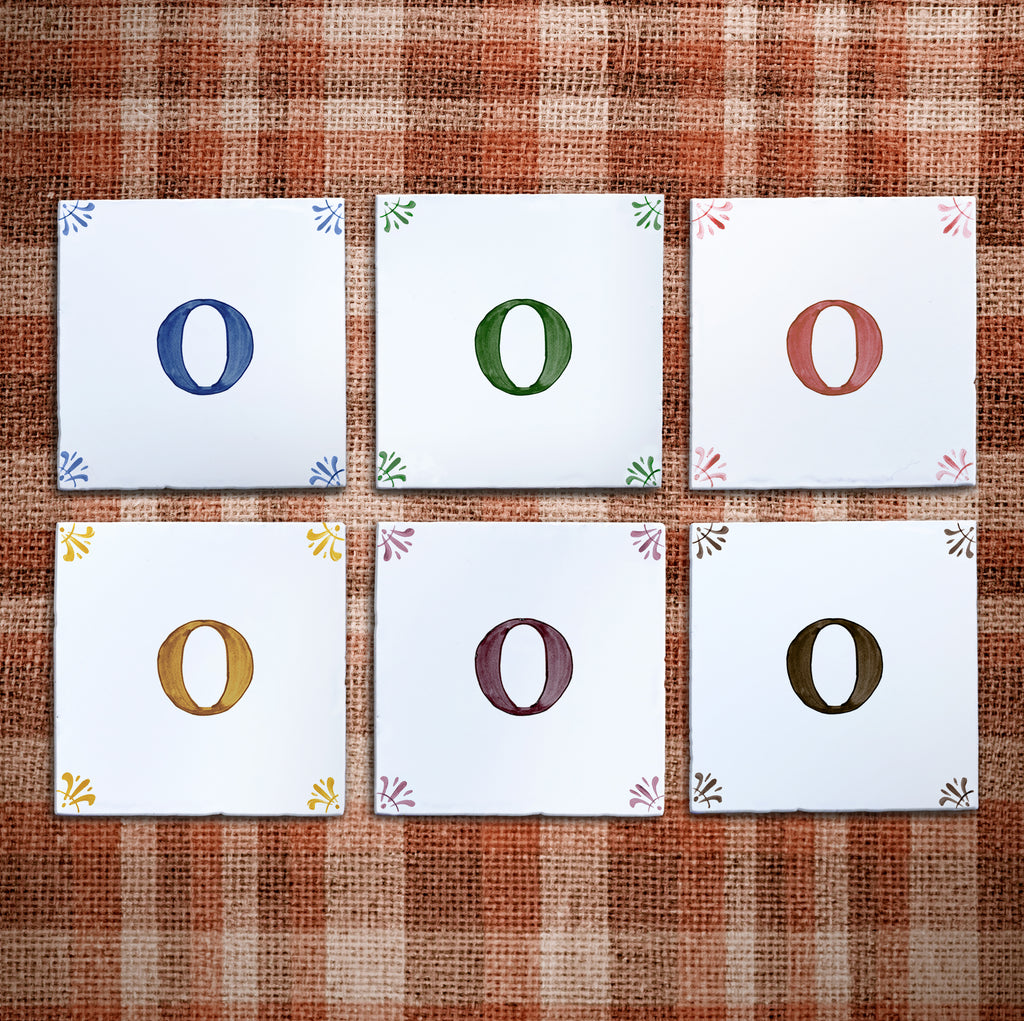 Alphabet O Delft Tile