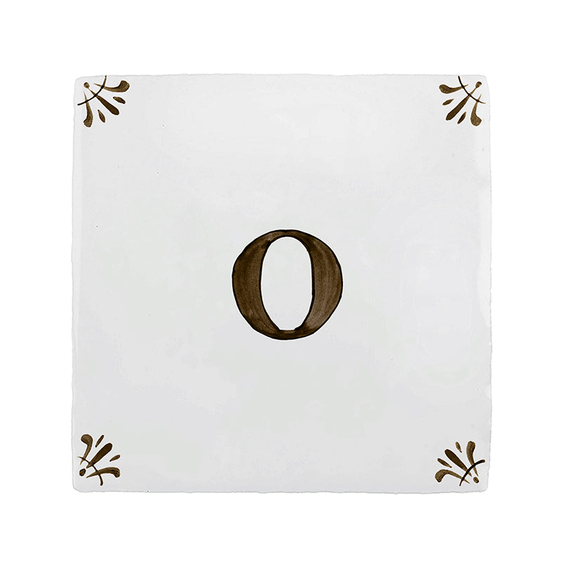 Alphabet O Delft Tile
