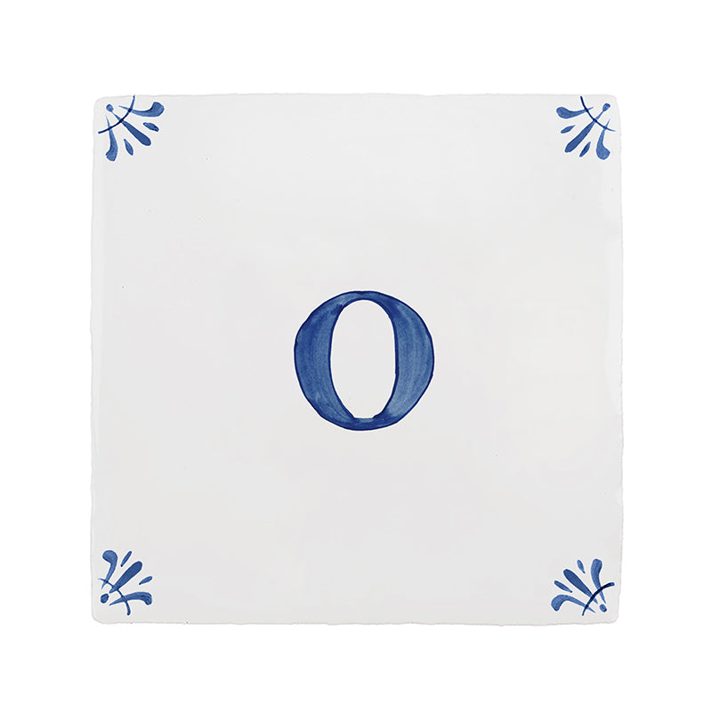 Alphabet O Delft Tile
