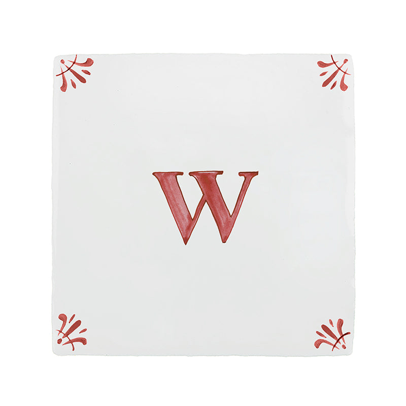 Alphabet W Delft Tile