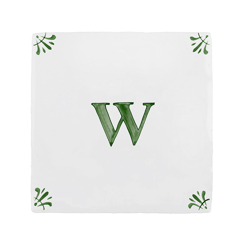 Alphabet W Delft Tile