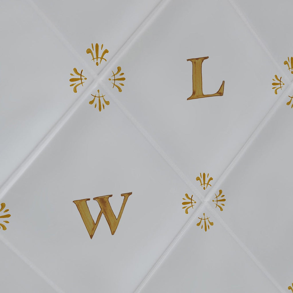Alphabet W Delft Tile