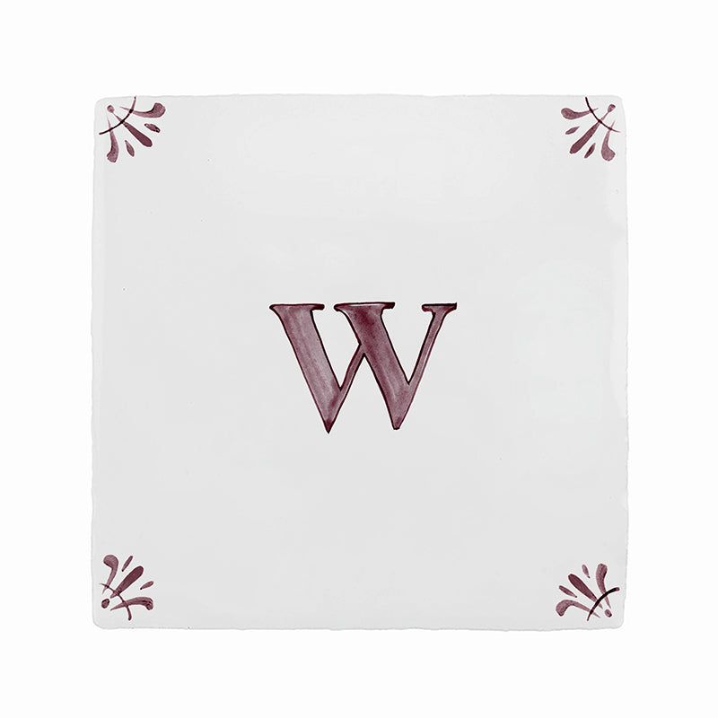 Alphabet W Delft Tile