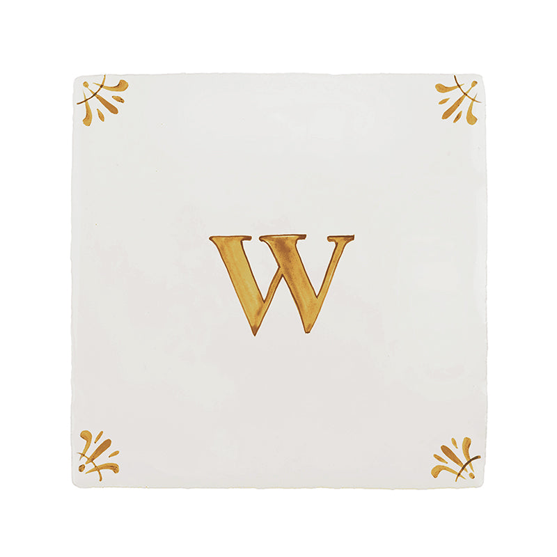 Alphabet W Delft Tile