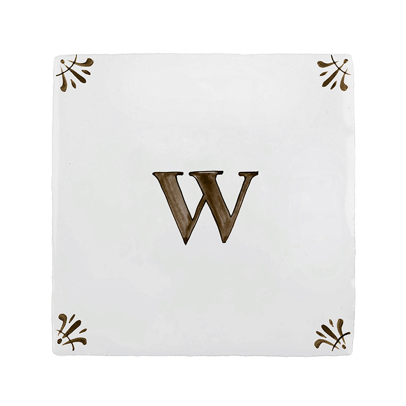 Alphabet W Delft Tile