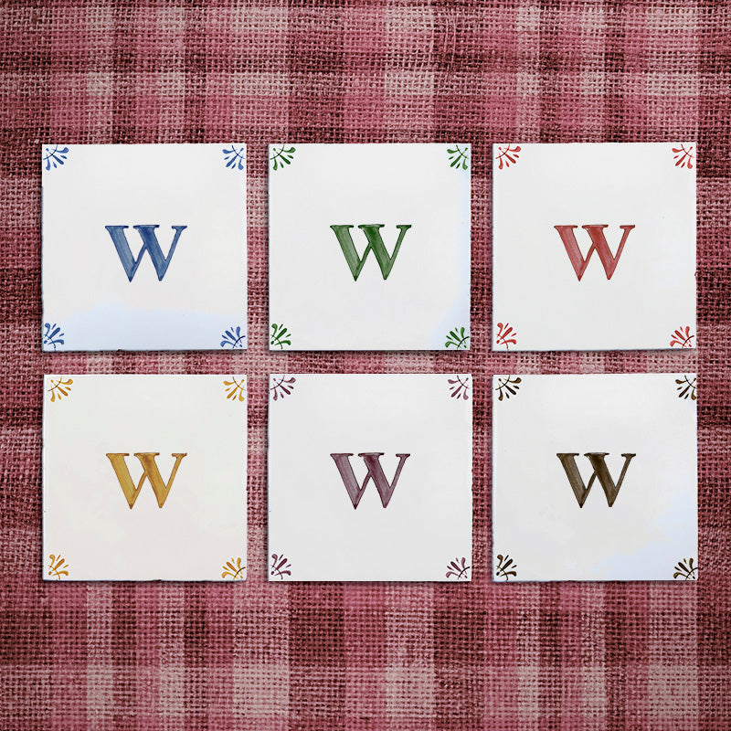 Alphabet W Delft Tile