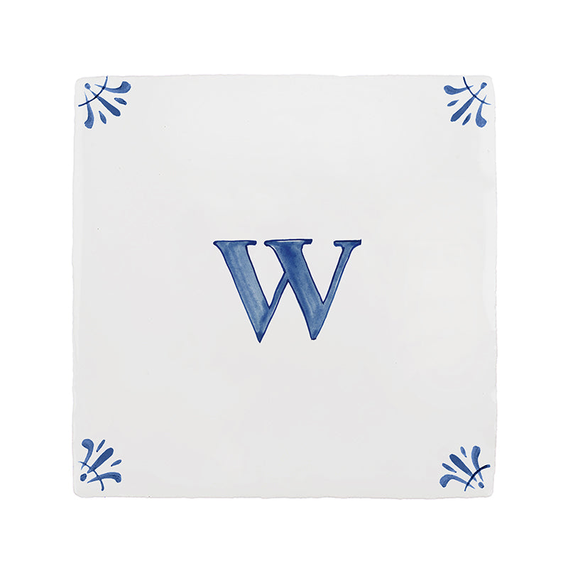Alphabet W Delft Tile