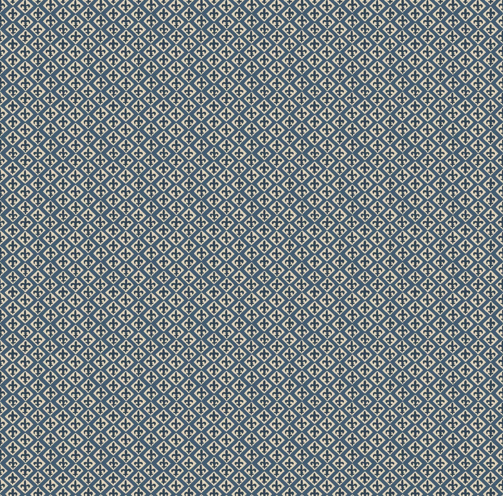 A close-up of a repeating geometric pattern in muted blue, gray, and off-white, filling the entire frame.