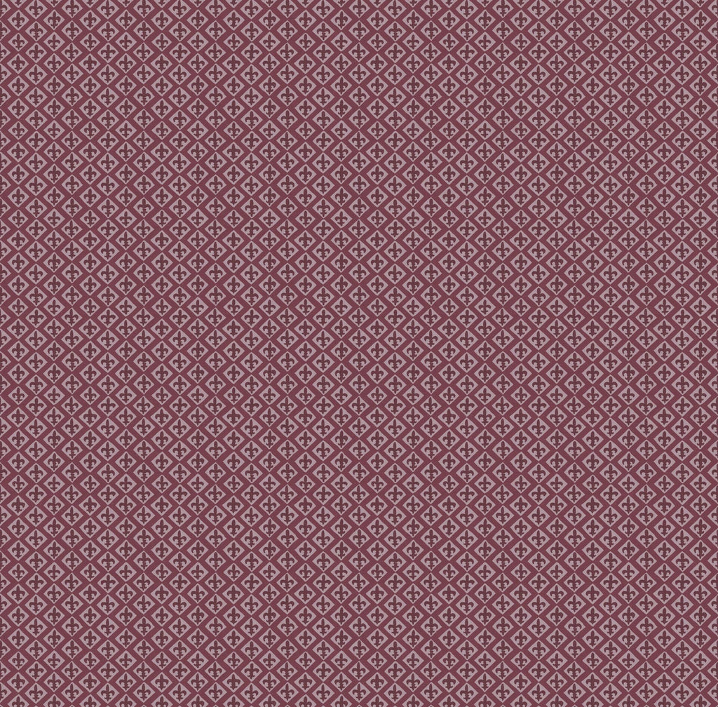 A close-up of a repeating geometric pattern in dusty rose and white, filling the entire frame.