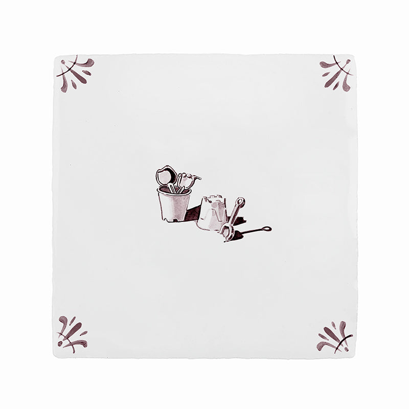 Bucket and Spade Delft Tile