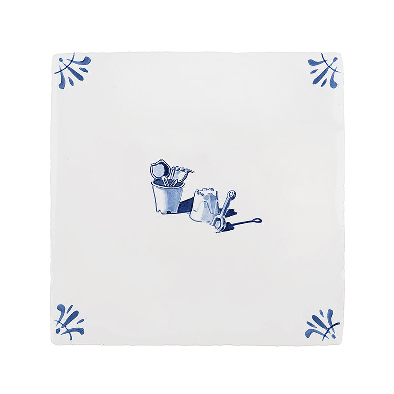 Bucket and Spade Delft Tile