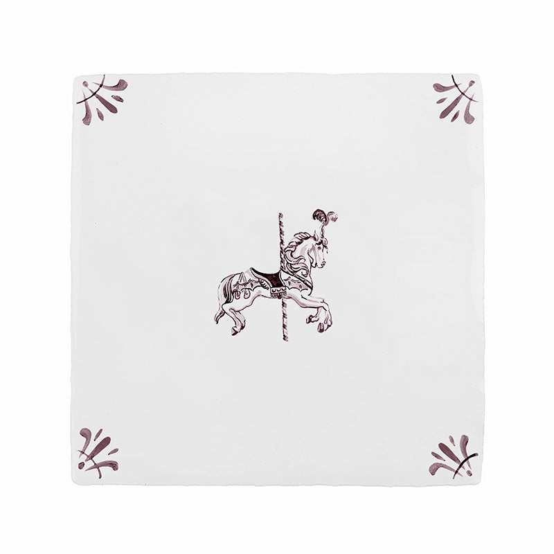 Carousel Horse Delft Tile