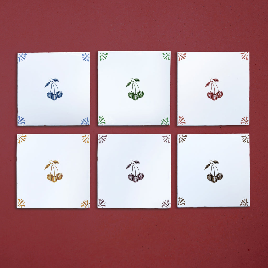 Cherries Delft Tile