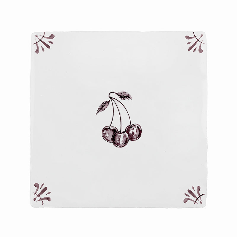 Cherries Delft Tile