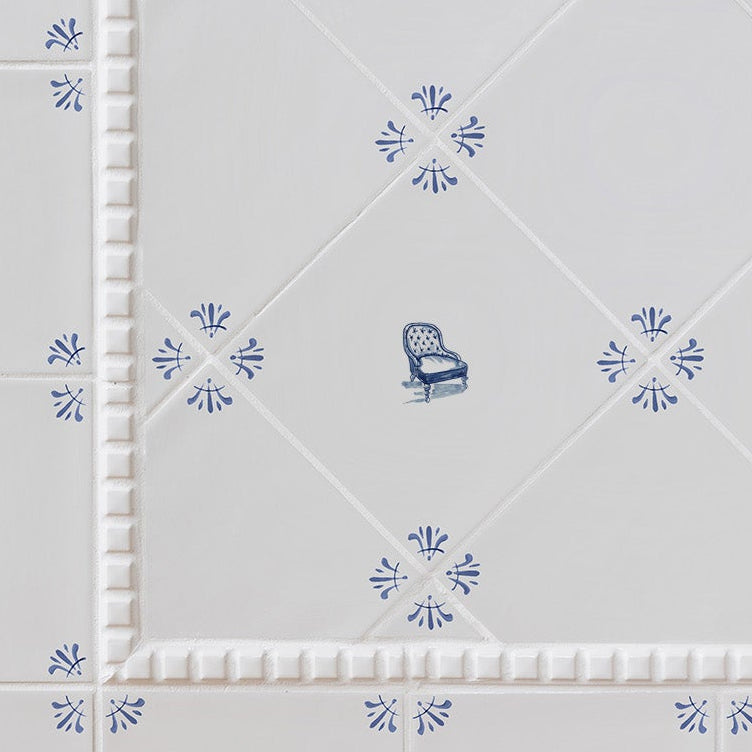 Chesterfield Chair Delft Tile