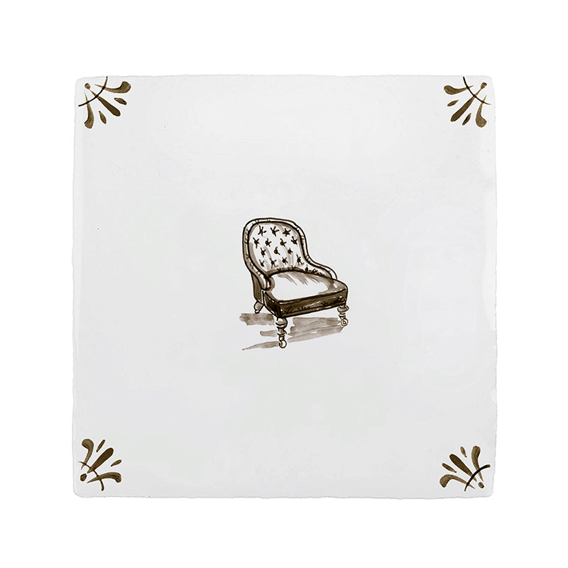 Chesterfield Chair Delft Tile