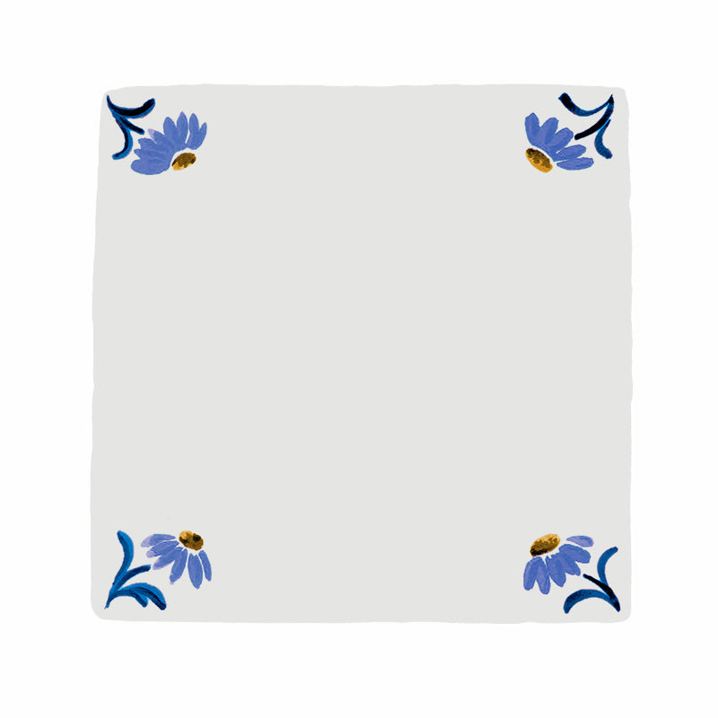 Daisy Corners Tile Blue  - Sample 12.5cm