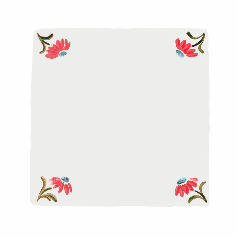 Daisy Corners Tile Red - Sample 12.5cm