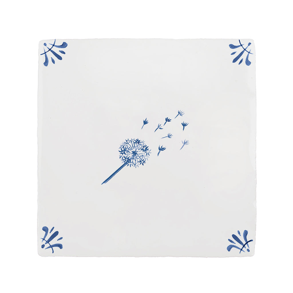 Dandelion Clock Delft Tile