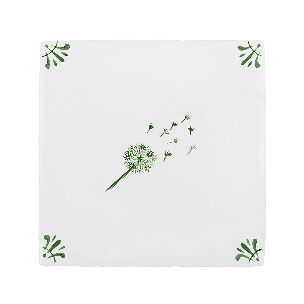 Dandelion Clock Delft Tile