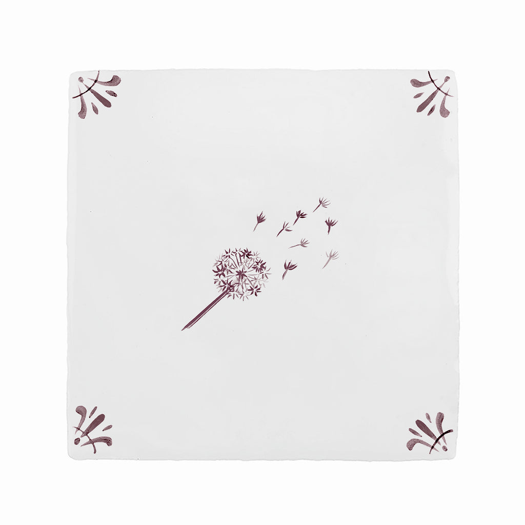 Dandelion Clock Delft Tile