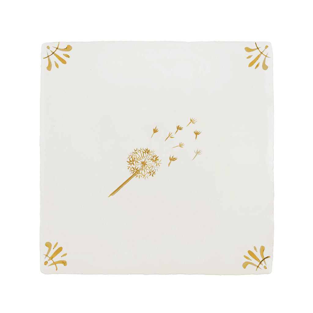 Dandelion Clock Delft Tile