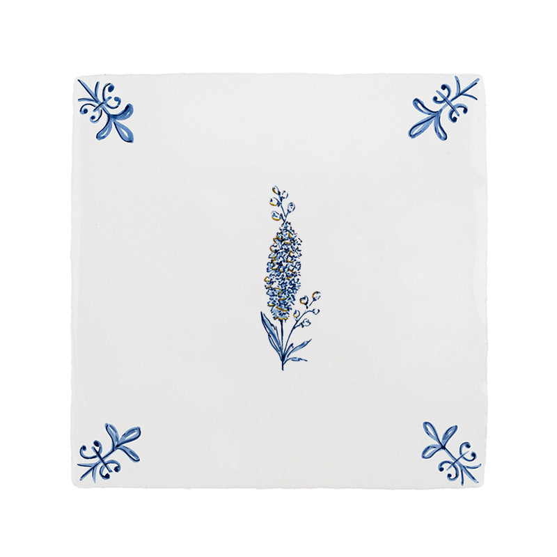 Delphinium Delft Tile, Gold Lustre