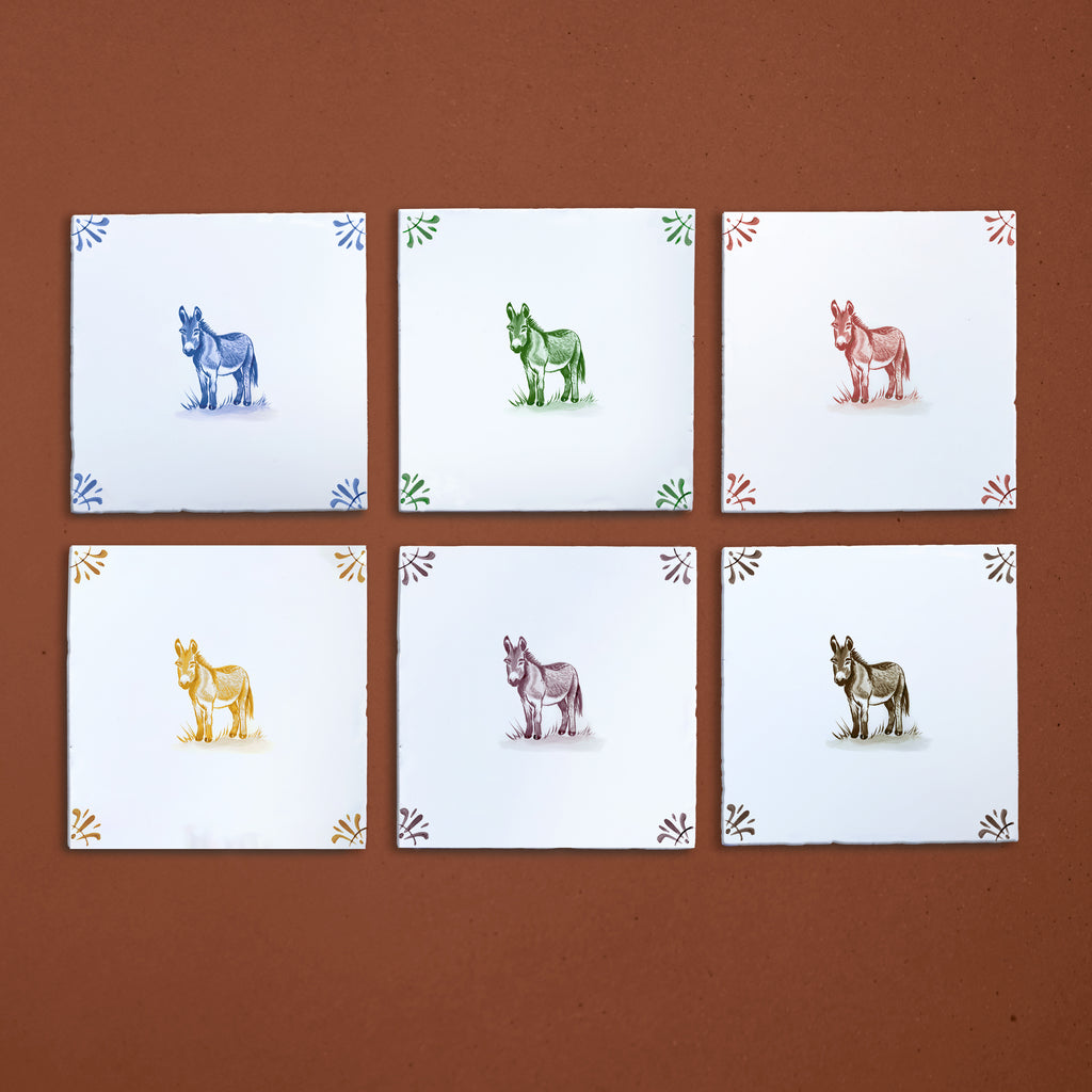 Donkey Delft Tile