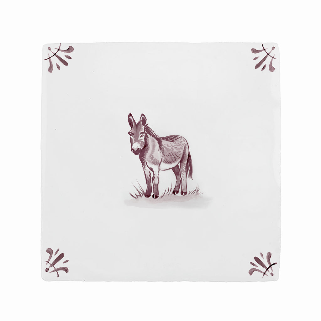 Donkey Delft Tile