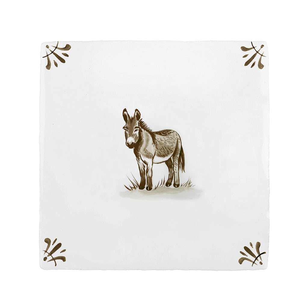 Donkey Delft Tile