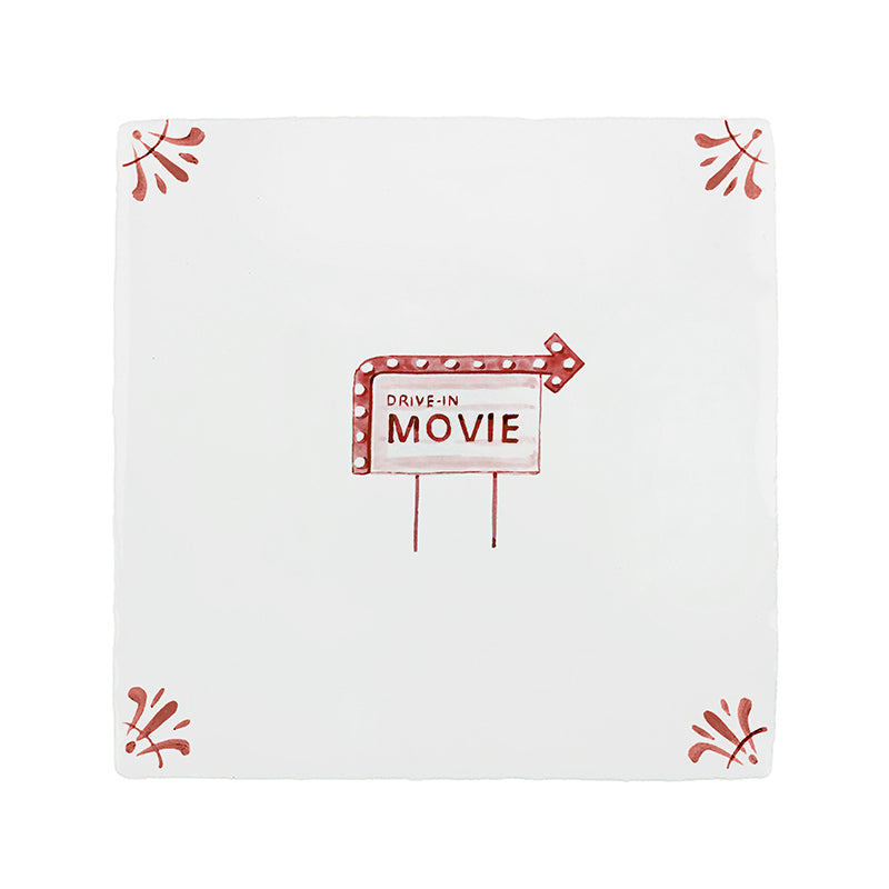 Drive In Movie Delft Tile