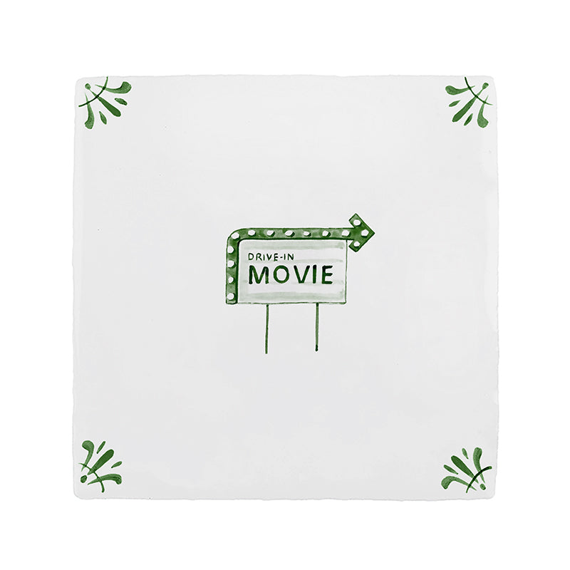 Drive In Movie Delft Tile