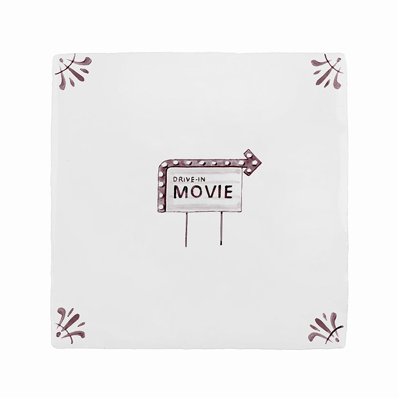 Drive In Movie Delft Tile