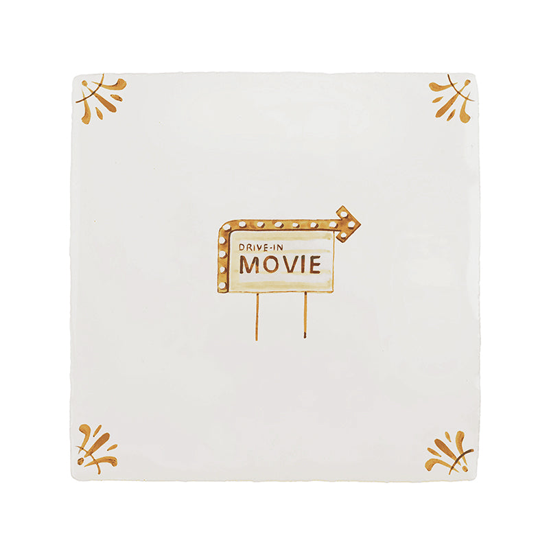 Drive In Movie Delft Tile