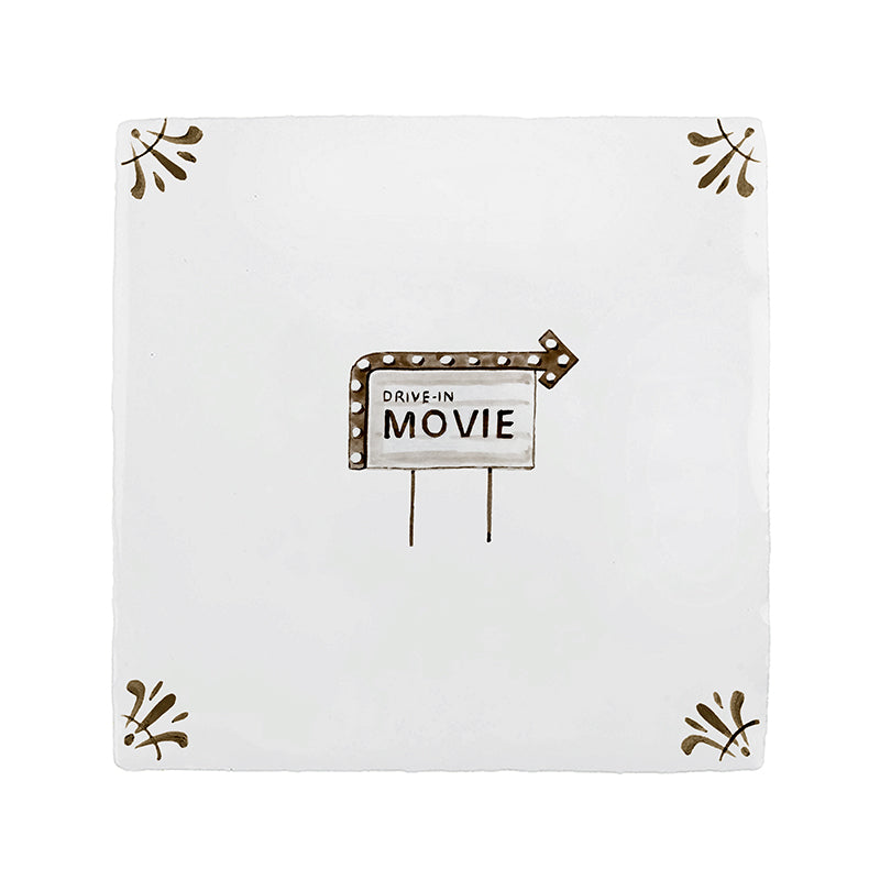 Drive In Movie Delft Tile