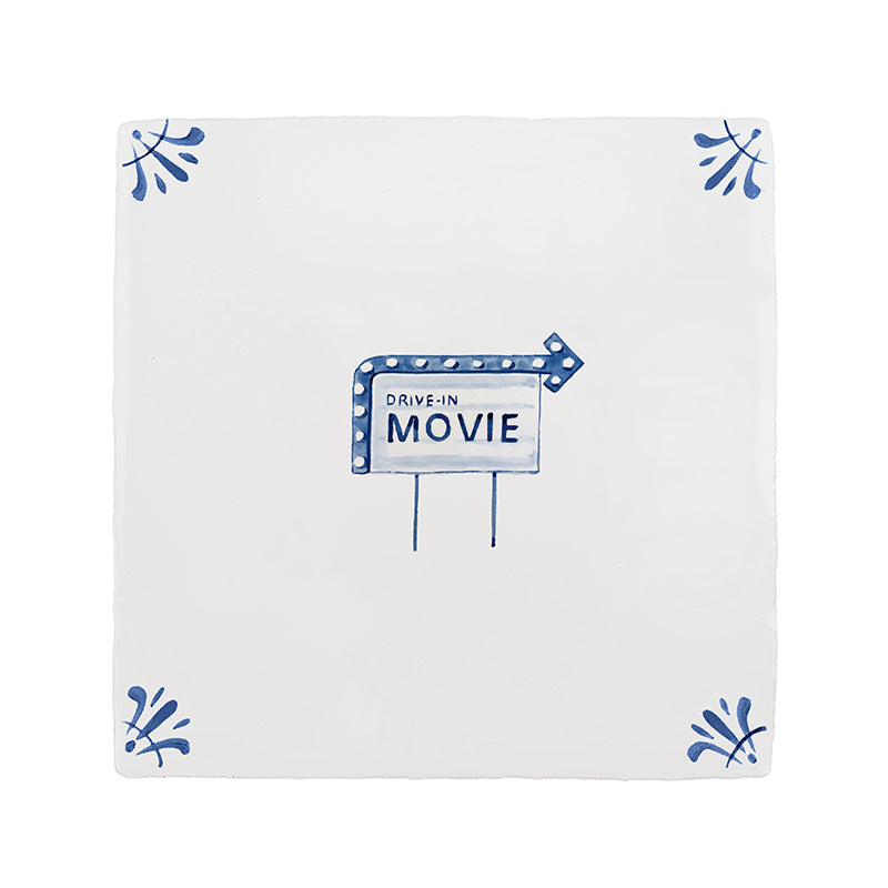 Drive In Movie Delft Tile