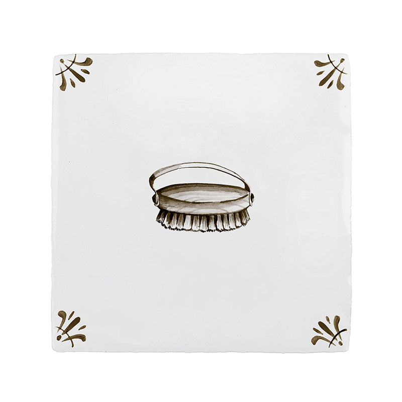 Dry Brush Delft Tile