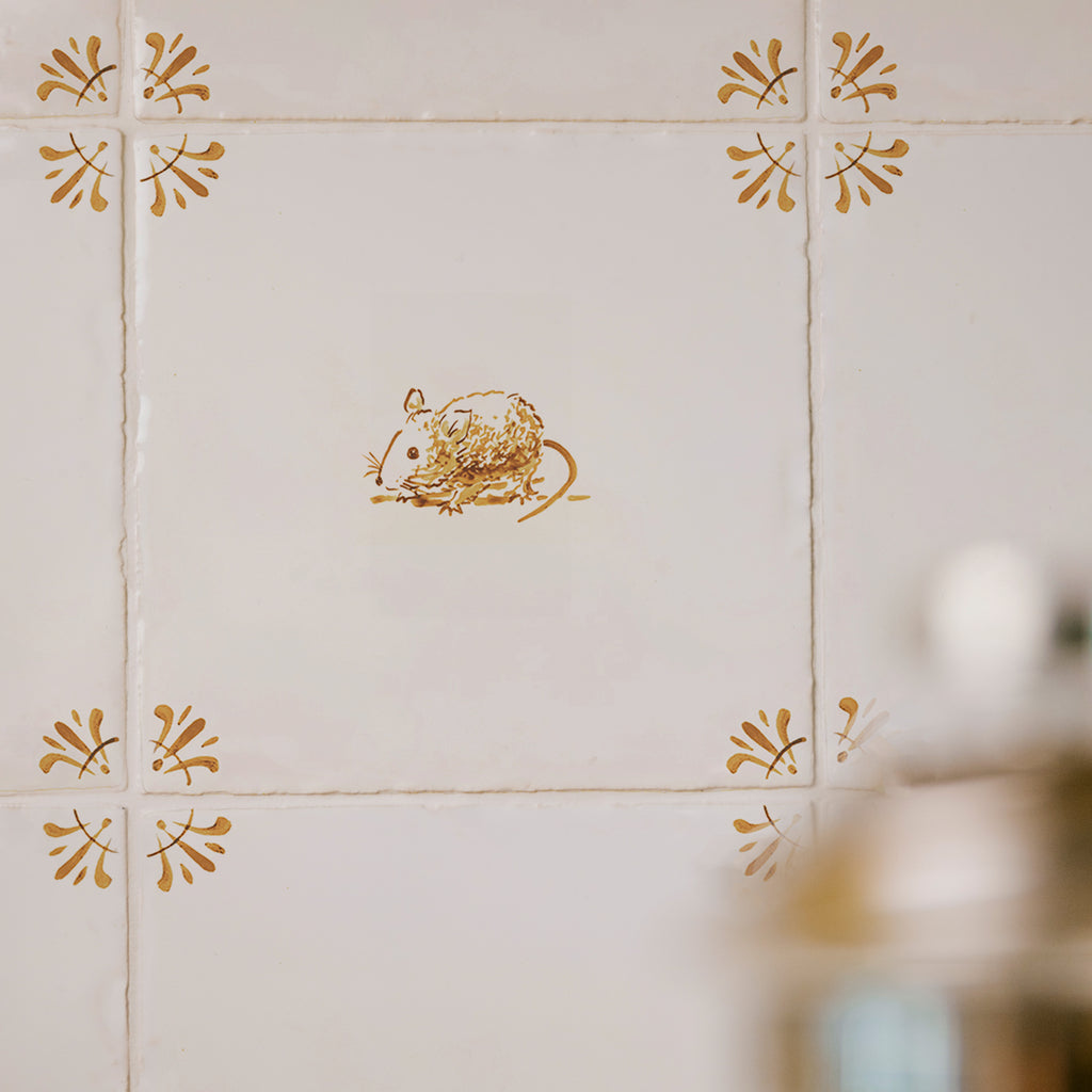 Field Mouse Delft Tile