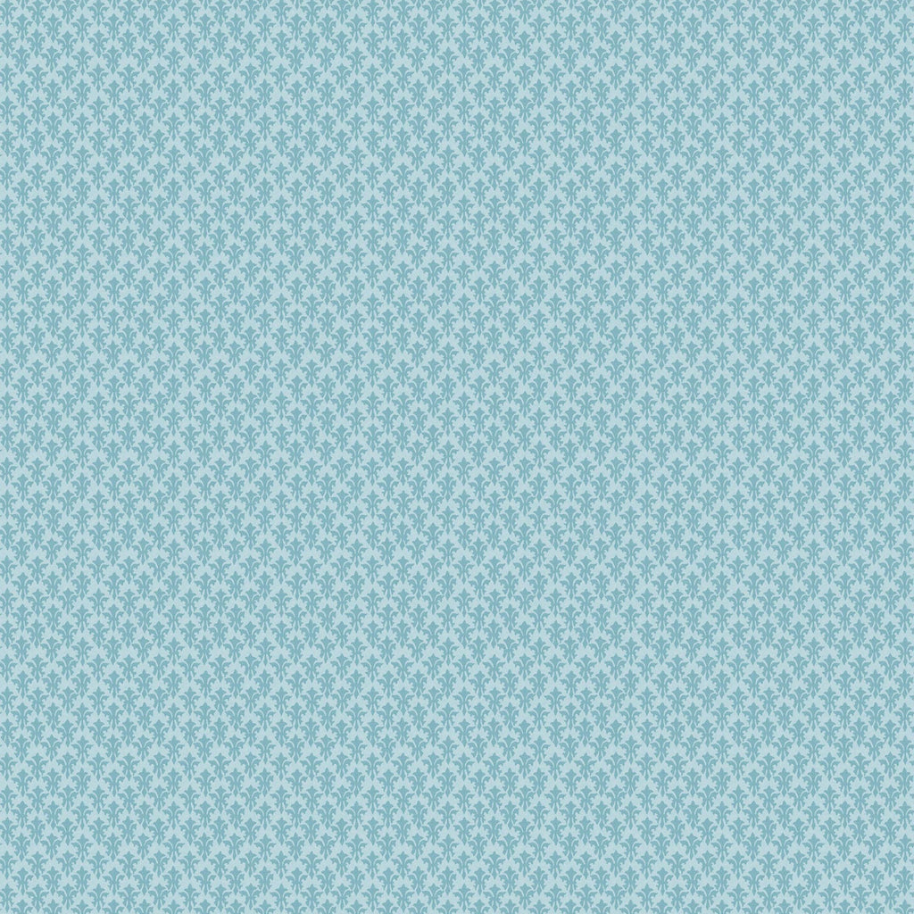 A repeating light blue and white geometric pattern fills the frame, resembling a fabric or wallpaper swatch.