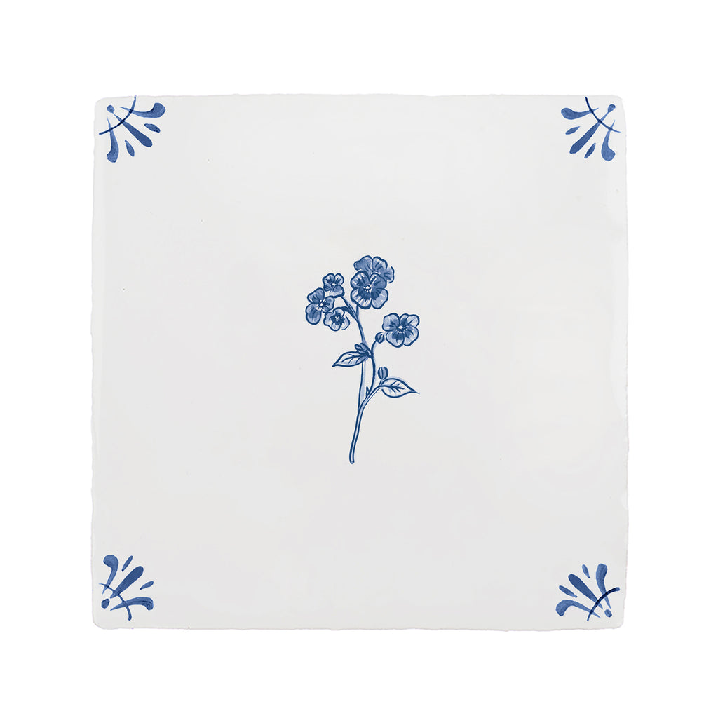 Forget Me Not Delft Tile