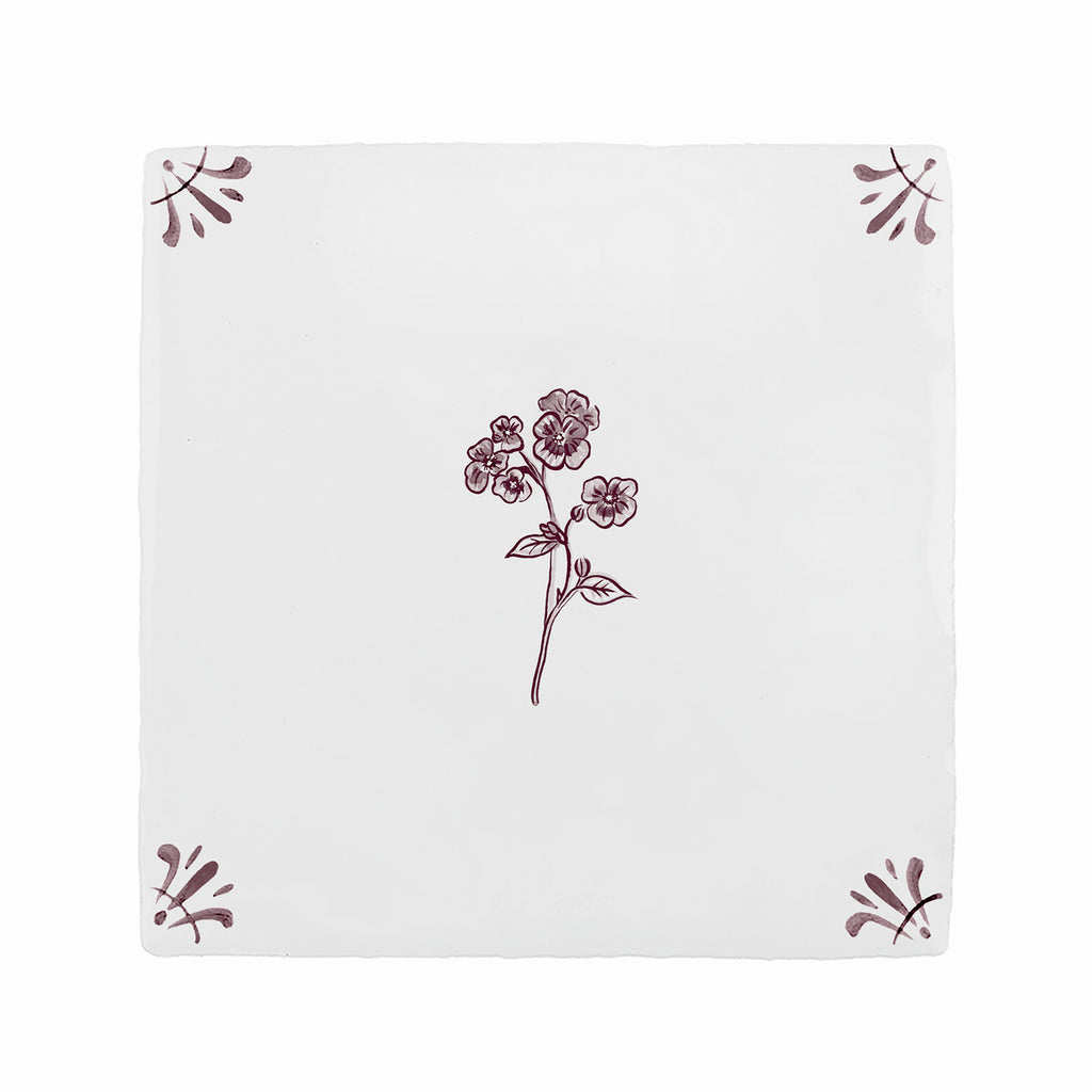 Forget Me Not Delft Tile