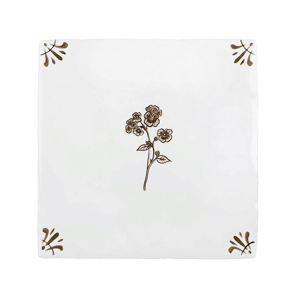 Forget Me Not Delft Tile