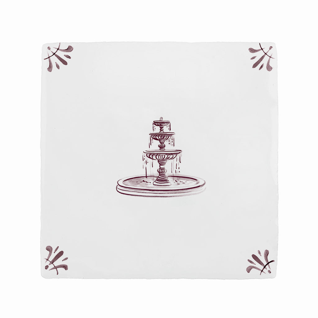 Fountain Delft Tile