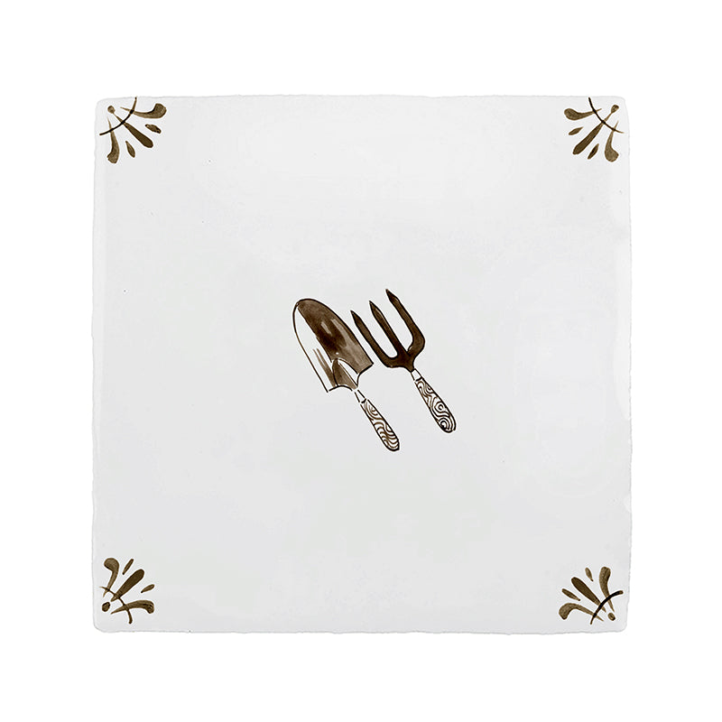 Gardening Tools Delft Tile