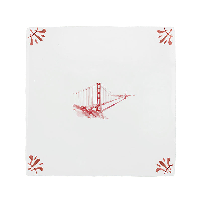 Golden Gate Bridge Delft Tile
