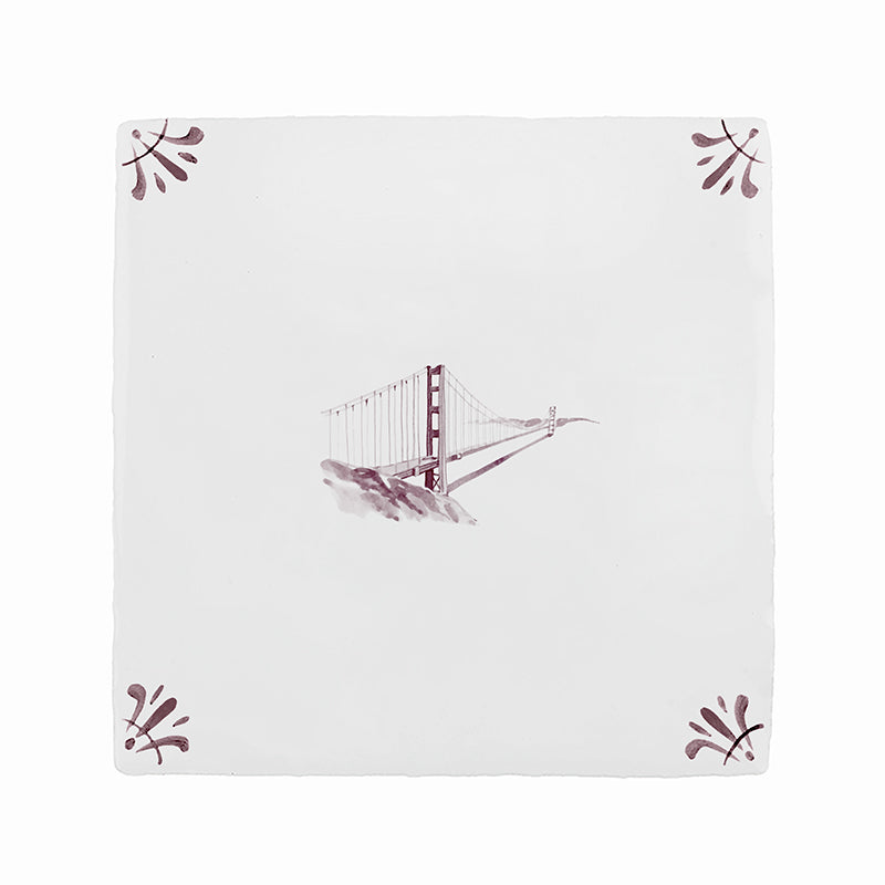 Golden Gate Bridge Delft Tile